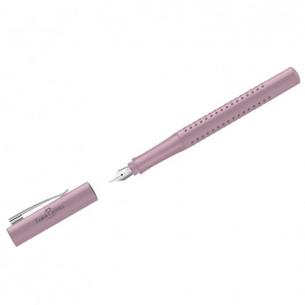 Ручка перьевая Faber-Castell "Grip 2010", синяя, 1,0мм, трехгран., дымчато-розовый корпус