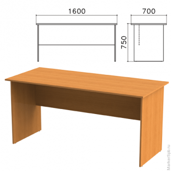 Стол письменный 'Фея', 1600х700х750 мм, цвет орех милан, СФ01.5