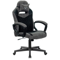 Кресло игровое Бюрократ VIKING 6 KNIGHT B FABRIC, ML, ткань черный/серый, топ-ган (до 180кг)