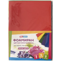 Цветная пористая резина (фоамиран) ArtSpace, А4, 5л., 5цв., 2мм, интенсив