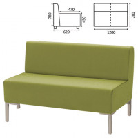 Диван мягкий двухместный "Хост", "М-43", 1200х620х780 мм, без подлокотников, экокожа, светло-зеленый