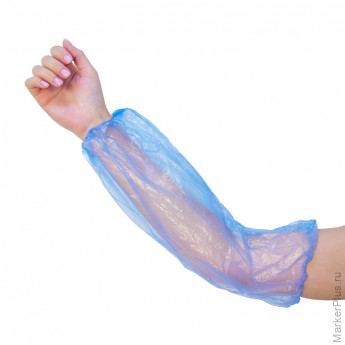 Нарукавник одноразовый п/э голубой 18мкр,50 пар/уп,ПС