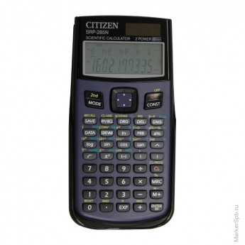 Калькулятор научный SRP-285N 10+2 разрядов, 455 функций, двойное питание, 155*76*12мм, черный