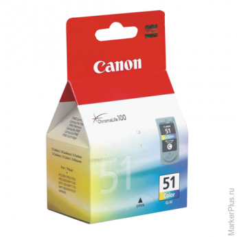 Картридж струйный CANON (CL-51) PIXMA MP450/150/170/iP2200/6210D/6220, цветной, оригинальный, ресурс