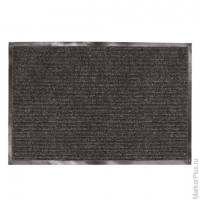 Коврик входной ворсовый влаго-грязезащитный LAIMA, 90х120 см, ребристый, толщина 7 мм, черный, 602874