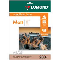 Бумага А4 для стр.принтеров LOMOND 230гр (25л) матов. одн.