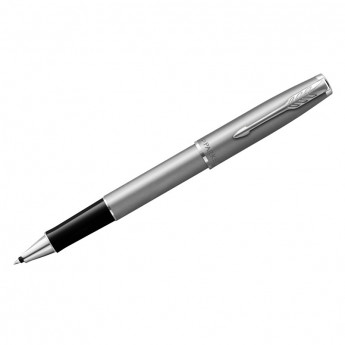 Ручка-роллер Parker 'Sonnet Sand Blasted Stainless Steel' черная, 0,8мм, подар. уп.