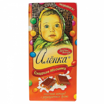 Шоколад КРАСНЫЙ ОКТЯБРЬ "Аленка", молочный с разноцветным драже, 100 г, КО13745
