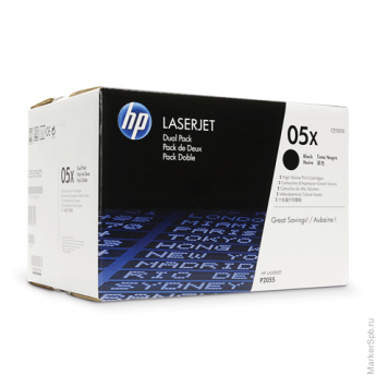 Картридж лазерный HP (CE505XD) HP LaserJet P2055, №05X, оригинальный, комплект 2 шт., ресурс 2 х 650