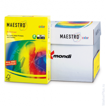 Бумага MAESTRO color А4, 80 г/м2, 500 л., неоново-желтая NEOGB