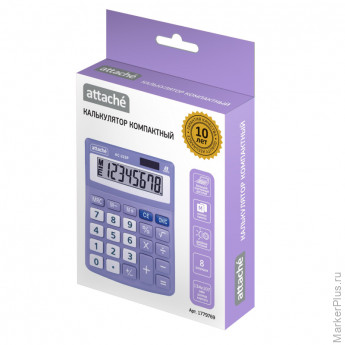 Калькулятор настольный Attache, AС-223P,8р,двойное питание, фиалетовый