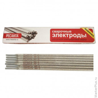 Электроды сварочные РЕСАНТА МР-3 рутиловые, 3х350 мм, пачка 1 кг, 71/6/20