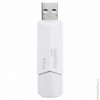 Флеш-диск 64 GB SMARTBUY Clue, USB 2.0, белый, SB64GBCLU-W