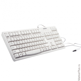 Клавиатура проводная SONNEN KB-300W, USB, белая, 511294