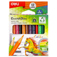 Карандаши цветные 12цв 3-гран Deli Enovation mini, пластик, EC114-12 Карандаши цветные 12цв 3-гран Deli Enovation mini, пластик, EC114-12