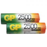 Батарейки аккумуляторные GP, АА, Ni-Mh, 2500mAh, 2 шт, в блистере, 250AAHC-2DECRC2