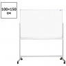 Доска магнитно-маркерная OfficeSpace 100*150см, двусторонняя, поворотная, мобильная, алюминиевый профиль, фиксатор положения