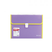 Папка-портфель пластиковая BRAUBERG 'JOY', А4 (330х245х35 мм), 13 отделений, с окантовкой, фиолетовая, 227977