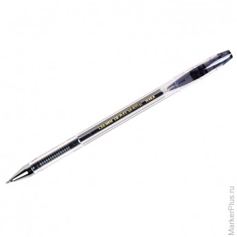 Ручка гелевая черная, 0,5мм, игольчатый стержень, 12 шт/в уп