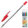 Ручки шариковые BEIFA (Бэйфа), набор 4 шт., "WMZ", корпус прозрачный, цветные детали, 0,5 мм (синяя, черная, красная, зеленая), AA927-4