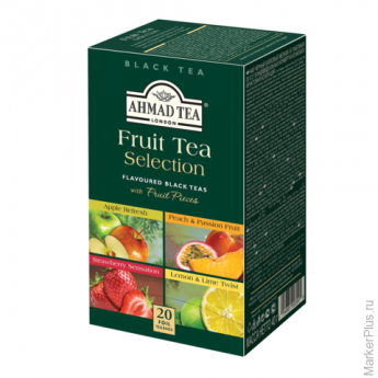 Чай AHMAD (Ахмад) "Fruit tea selection", фруктовая коллекция, ассорти, 20 пакетиков в конвертах по 2 г, 399