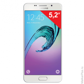 Смартфон SAMSUNG Galaxy A5, 2SIM, 5,2", 4G (LTE), 5/13Мп, 16Гб, microSD, белый, сталь и стекло