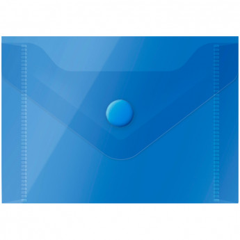 Папка-конверт на кнопке OfficeSpace, А7 (74*105мм), 150мкм, полупрозрачная, синяя 20 шт/в уп