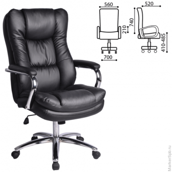 Кресло офисное BRABIX 'Amadeus EX-507', рециклированная кожа, хром, черное, 530879