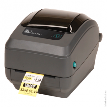 Принтер этикеток ZEBRA GK420T, термопечать, ширина этикетки 19-108 мм, рулон до 127 мм, 203 dpi, USB