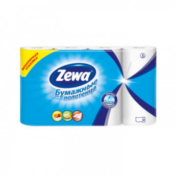 Полотенца бумажные ZEWA 2-сл.,белые 4рул/уп.144099