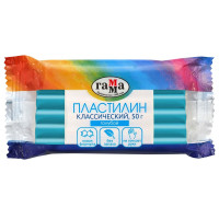 Пластилин Гамма "Классический", голубой, 50г, 10 шт/в уп