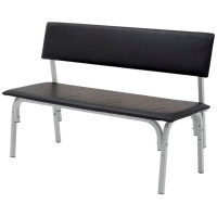 Банкетка UD_Астрид+ БМ9 со спин 3хм каркас серый ral 9006М, к/з чер. K01