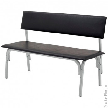 Банкетка UD_Астрид+ БМ9 со спин 3хм каркас серый ral 9006М, к/з чер. K01