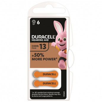 Батарейки DURАCELL ZA13 для слух. аппаратов бл/6шт, комплект 6 шт