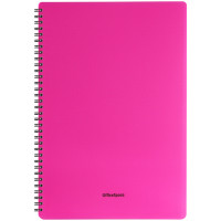 Тетрадь 60л. А4 клетка на гребне OfficeSpace "Neon", розовая пластиковая обложка