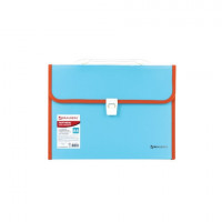 Папка-портфель пластиковая BRAUBERG 'JOY', А4 (330х245х35 мм), 13 отделений, с окантовкой, бирюзовая, 227976