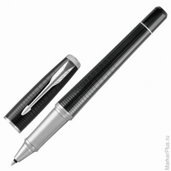Ручка-роллер PARKER "Urban Premium Ebony Metal CT", корпус черный, латунь, лак, хромированное покрытие деталей, 1931614, черная