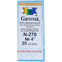 Иглы для шитья ручные Gamma N-270, 10см, 25шт. в конверте 2 шт/в уп