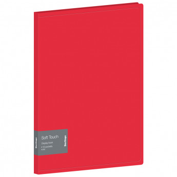 Папка с 10 вкладышами Berlingo 'Soft Touch', 17мм, 700мкм, красная, с внутр. карманом