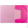 Папка на резинках HATBER HD, А4, "Неоново-розовая", до 300 листов, 0,7 мм, Пк4р 02033, V160244