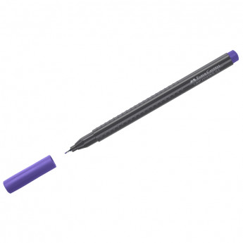 Ручка капиллярная Faber-Castell "Grip Finepen" сине-фиолетовая, 0,4мм, трехгранная 10 шт/в уп