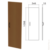 Дверь ЛДСП средняя 'Канц', 346х16х1098 мм, цвет орех пирамидальный, ДК36.9