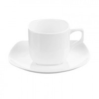 Чайная пара Wilmax фарфоровый белый: чашка 200мл с блюдцем. WL-993003