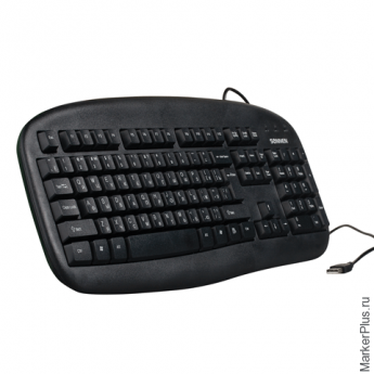 Клавиатура проводная SONNEN KB-320, USB, черная, 511293
