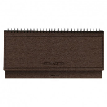 Планинг датированный 2023, 140х292 мм, 128 с., Wood AZ2545emb/dark-brown
