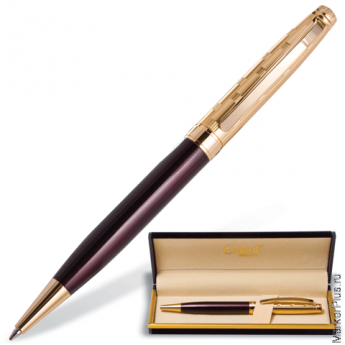 Ручка подарочная шариковая GALANT 'Bremen', корпус бордовый с золотистым, золотистые детали, пишущий узел 0,7 мм, синяя, 141010