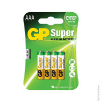 Батарейка LR03 GP Super Alkaline 24A BC4 4 шт/в уп