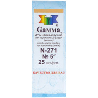 Иглы для шитья ручные Gamma N-271, 12см, 25шт. в конверте 2 шт/в уп