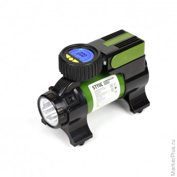 Компрессор автомобильный STVOL SCR45D, манометр, фонарь 45 л/мин, 14А