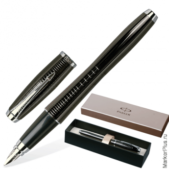 Ручка перьевая PARKER Urban Premium Ebony Metal Chiselled корпус латунь,хромированные детали